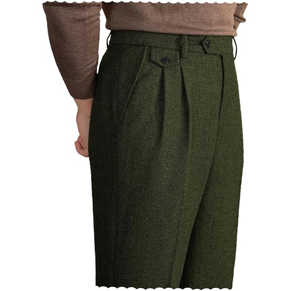Amazon.com: QINYNMU Mens Tweed Casual Pants Slacks Trousers